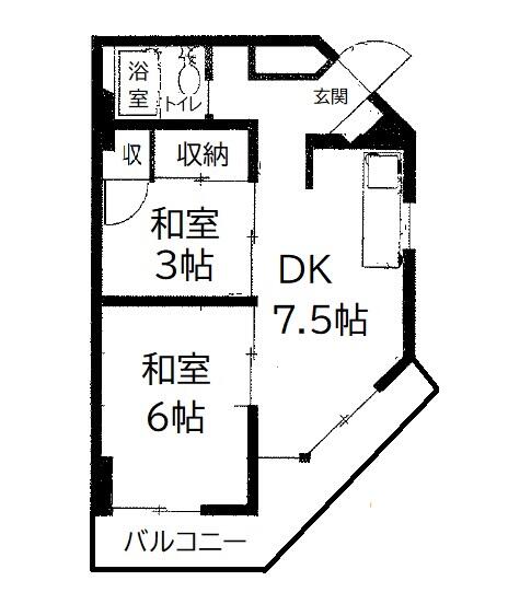 仙台市青葉区 小松島３丁目（東照宮駅） 6階 ２ＤＫ - 画像1